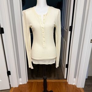 Zara Cream Long Sleeve Blouse